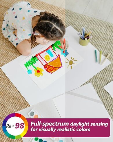 EMITEVER LED Floor Lamp, 60W Full-Spectrum Eye-Care Standing Light, 72.8" Dimmable Reading Lamp for Study Rooms, Living Rooms, Dental Offices and Conference Lighting, 4000K Natural Daylight, White in Kuwait
