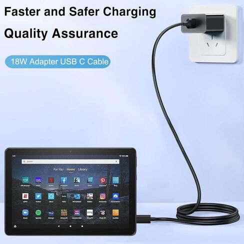كابل شاحن USB C بطول 6 أقدام لجهاز Kindle Kids Fire Tablet، Kids Pro Tablet، Fire 7 Kids Tablet، Fire HD 8، Fire 8Plus، Fire HD 10، Fire HD 10Plus، Kindle Paperwhite 2023 in Kuwait