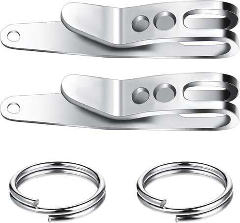 Molain 2Pcs Pocket Bag Suspension Clip with Keychain, Zinc Alloy Bag Waist Belt Hanging Clip Key Buckles Portable Pocket Clip in Saudi Arabia