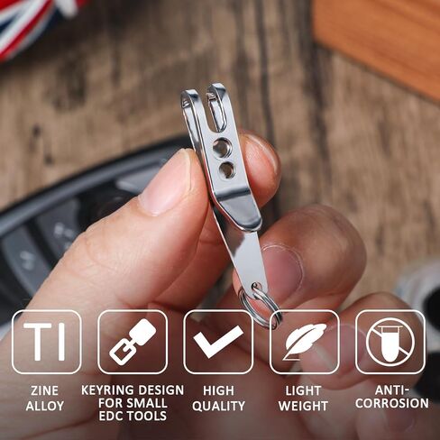 Molain 2Pcs Pocket Bag Suspension Clip with Keychain, Zinc Alloy Bag Waist Belt Hanging Clip Key Buckles Portable Pocket Clip in Saudi Arabia