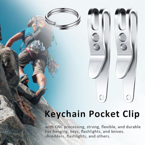 Molain 2Pcs Pocket Bag Suspension Clip with Keychain, Zinc Alloy Bag Waist Belt Hanging Clip Key Buckles Portable Pocket Clip in Saudi Arabia
