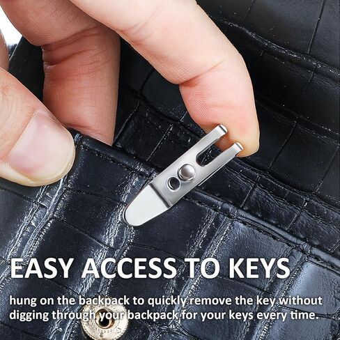 Molain 2Pcs Pocket Bag Suspension Clip with Keychain, Zinc Alloy Bag Waist Belt Hanging Clip Key Buckles Portable Pocket Clip in Saudi Arabia