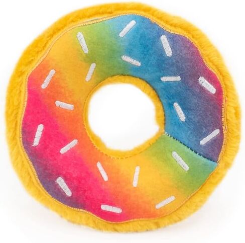 ZippyPaws - Jumbo Donutz - Strawberry - Interactive Pet Donut Toys for Dogs with Embroidered Sprinkles, Soft, No Stuffing, Durable Large Breed Dog & Puppy Toys with Squeaker in Kuwait