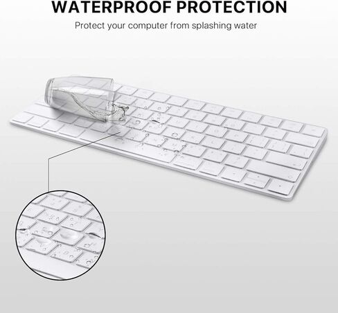EooCoo Magic Keyboard Cover Skin Ultra Thin Protector Fit for iMac Magic Keyboard MLA22LL/A A1644, iMac Accessories - Clear TPU in Saudi Arabia