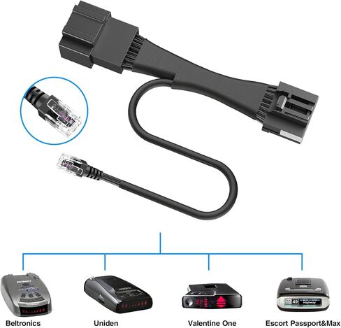 Radar Detector Power Adapter,RJ11 Plug,Compatible with Ford Bronco, F150 and More(16P TypeA),Connects to Rearview Mirror,Radar Dash Cam Charger Adapter Cable,Clean Install in Saudi Arabia