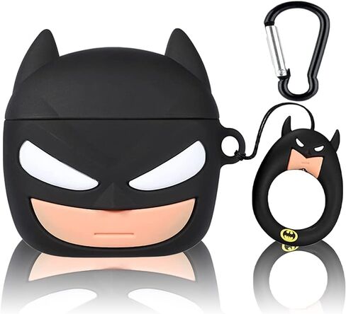 for AirPods Pro Case Cover, Cartoon Soft Silicone Protective Case for Apple AirPod Pro 2nd/1st Generation for Women Men, Cute AirPods Pro 2/Pro Case with Keychain (Black 1) in Saudi Arabia
