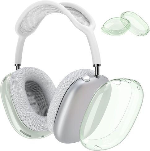 Case Cover for AirPods Max Headphones, Clear Soft TPU Earcup Cover for AirPods Max, Anti-Scratch Transparent Accessories Skin Protector for Apple AirPods Max New USB-C (2024), Clear in Saudi Arabia