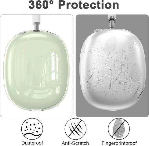 Case Cover for AirPods Max Headphones, Clear Soft TPU Earcup Cover for AirPods Max, Anti-Scratch Transparent Accessories Skin Protector for Apple AirPods Max New USB-C (2024), Clear in Saudi Arabia