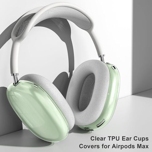 Case Cover for AirPods Max Headphones, Clear Soft TPU Earcup Cover for AirPods Max, Anti-Scratch Transparent Accessories Skin Protector for Apple AirPods Max New USB-C (2024), Clear in Saudi Arabia