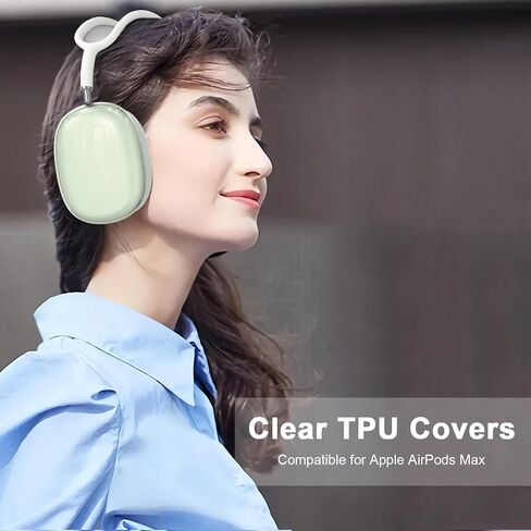 Case Cover for AirPods Max Headphones, Clear Soft TPU Earcup Cover for AirPods Max, Anti-Scratch Transparent Accessories Skin Protector for Apple AirPods Max New USB-C (2024), Clear in Saudi Arabia