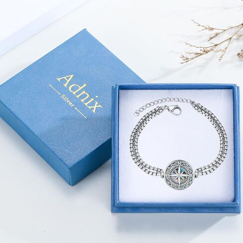 Compass Bracelet for Women 925 Sterling Silver Compass Bracelet for Graduation Cetic Compass Jewelry Bracelet for Women in Kuwait