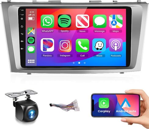 Carplay اللاسلكي لسيارة Toyota Camry 2006 2007 2008 2009 2010 2011 Android Car Stereo، Android Auto MirrorLink، شاشة لمس 9 بوصة 1080P IPS بلوتوث GPS HiFi 16EQ RCA FM Radio SWC WiFi AHD كاميرا احتياطية in Saudi Arabia
