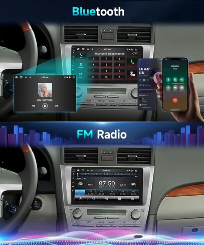 Carplay اللاسلكي لسيارة Toyota Camry 2006 2007 2008 2009 2010 2011 Android Car Stereo، Android Auto MirrorLink، شاشة لمس 9 بوصة 1080P IPS بلوتوث GPS HiFi 16EQ RCA FM Radio SWC WiFi AHD كاميرا احتياطية in Saudi Arabia
