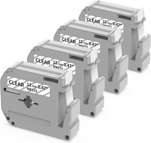 COLORWING M-K231 Compatible Brother P Touch M Tape M-K231s MK231 M231 for Brother PT-M95 PT-90 PT-70 PT-65 PT-85 Label Maker Refills, 12mm 0.47inch White, 4-Pack in Saudi Arabia