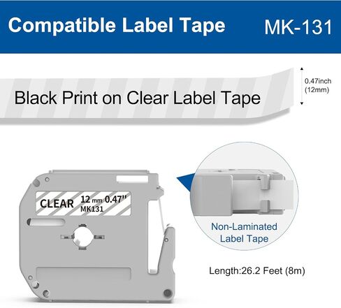 COLORWING M-K231 Compatible Brother P Touch M Tape M-K231s MK231 M231 for Brother PT-M95 PT-90 PT-70 PT-65 PT-85 Label Maker Refills, 12mm 0.47inch White, 4-Pack in Saudi Arabia