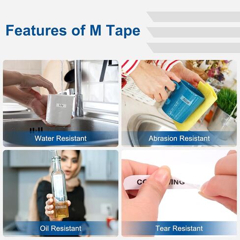 COLORWING M-K231 Compatible Brother P Touch M Tape M-K231s MK231 M231 for Brother PT-M95 PT-90 PT-70 PT-65 PT-85 Label Maker Refills, 12mm 0.47inch White, 4-Pack in Saudi Arabia