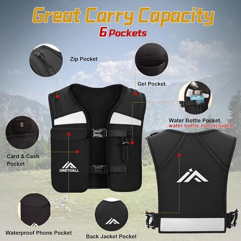 Running Hydration Vest, Breathable Running Vest for Men Women, Lightweight Reflective Hydration Vest for Trail Hiking Cycling in Saudi Arabia