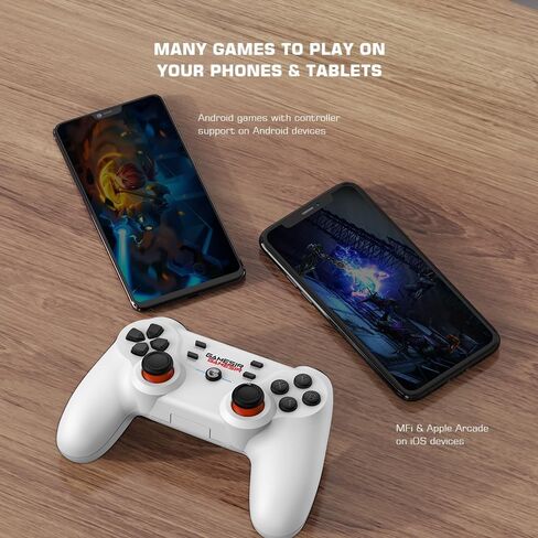 وحدة تحكم لاسلكية GameSir T3s للتبديل، نوافذ الكمبيوتر الشخصي، وحدة تحكم بلوتوث مع وظيفة توربو، صدمة مزدوجة، 25 ساعة من وقت اللعب لأجهزة Android/iPhone/Android TV Box/الكمبيوتر اللوحي (أبيض) in Kuwait