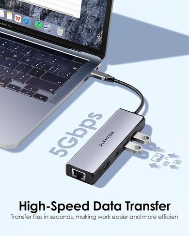 LENTION USB C Hub with a Gigabit Ethernet Port, 4K HDMI Display, 3 USB-A USB 3.0 Ports for MacBook Pro, MacBook Air, Dell, Lenovo, HP Laptops and More, Stable Driver Certified (C25, Space Gray) in Saudi Arabia