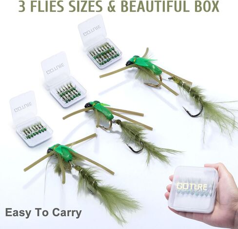 Goture Fly Fishing Flies, Damselflies Dragonflies Dry Wet Flies Streamers Nymphs for Fly Fishing,Trout Flies Fly Lures,Fly Fishing Assortment Kit for Bass Trout Steelhead Salmon,Fishing Gifts for Men in Saudi Arabia