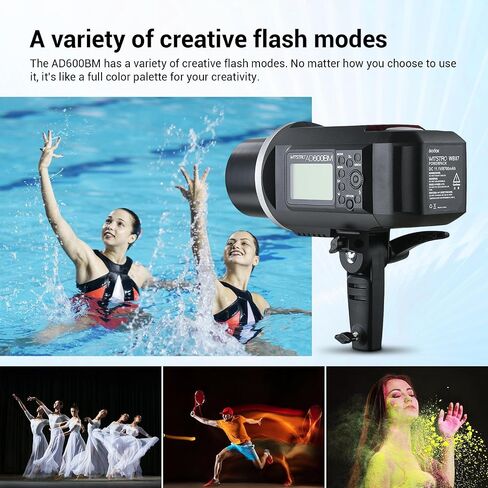 Godox AD600BM Outdoor Flash Strobe Light, 600Ws Bowens Mount Flash Monolight, 2.4G Wireless X System, GN87 1/8000 HSS Portable Lamp, with Godox AD-R6 Standard Reflector, 80cmX80cm /32"X32"Softbox in Saudi Arabia