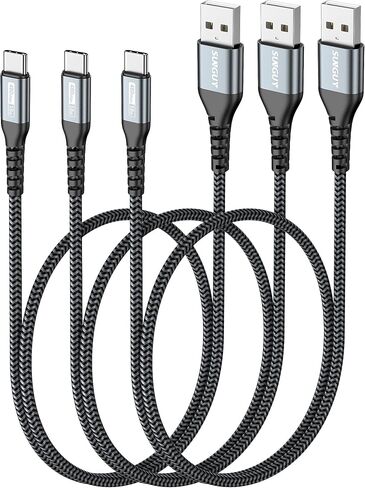 SUNGUY USB C Cable 1.5FT [3Pack] 3A USB to USB C Cable Fast Charging Data Sync Braided Compatible with iPhone 16 15 Pro/Pro Max/Plus, Samsung Galaxy S24/S23/S22, Note10/9, USB C Devices in Kuwait
