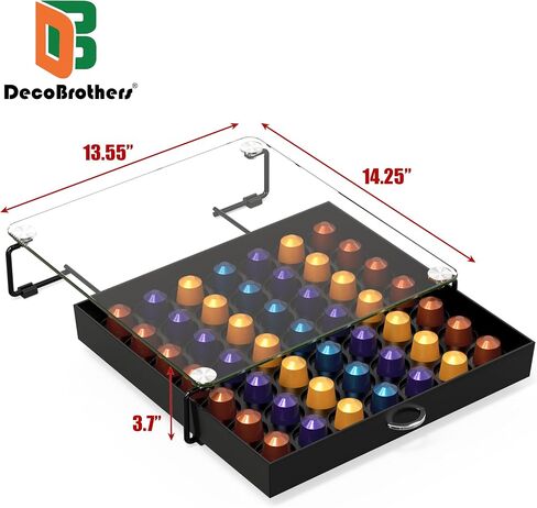 Deco Brothers Tempered Glass Coffee Pod Holder, Fits 42 OriginalLine Pods in Kuwait