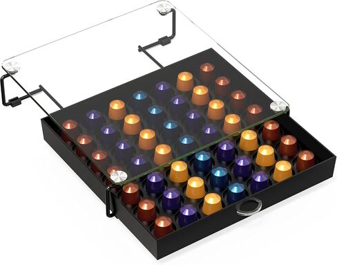 Deco Brothers Tempered Glass Coffee Pod Holder, Fits 42 OriginalLine Pods in Kuwait