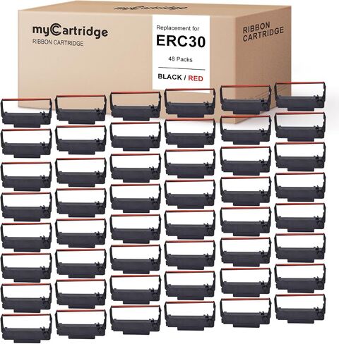 myCartridge 24 Pack ERC30 ERC-30 ERC 30 34 38 B/R Compatible with Ribbon Cartridge Used with Epson ERC30/ERC34/ERC38,TM-U220,Bixolon GRC-220BR,M188B,BTP-M300 Printer (Black and Red) | Compatible with Epson ERC30/ERC34/ERC38,TM-U220,Bixolon GRC-220BR,M188B in Saudi Arabia