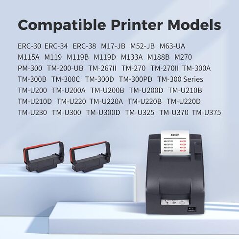 myCartridge 24 Pack ERC30 ERC-30 ERC 30 34 38 B/R Compatible with Ribbon Cartridge Used with Epson ERC30/ERC34/ERC38,TM-U220,Bixolon GRC-220BR,M188B,BTP-M300 Printer (Black and Red) | Compatible with Epson ERC30/ERC34/ERC38,TM-U220,Bixolon GRC-220BR,M188B in Saudi Arabia