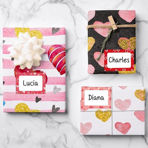 104 قطعة من ملصقات علامات الاسم للملاحظات الموسيقية - 3 بوصة × 2.5 بوصة ملصقات اسم ذاتية اللصق ملصقات هدايا للفصول الدراسية والحفلات والمكتب والمؤتمرات المنزلية in Kuwait