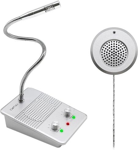 CallToU Window Speaker Intercom System,Dual Way Anti-Interference Intercommunication Microphone Talk Through Glass Window,for Business,Bank,Office,Hospital,Counter,Store,Station,School and More in Kuwait