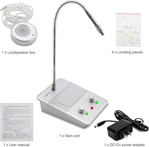 CallToU Window Speaker Intercom System,Dual Way Anti-Interference Intercommunication Microphone Talk Through Glass Window,for Business,Bank,Office,Hospital,Counter,Store,Station,School and More in Kuwait