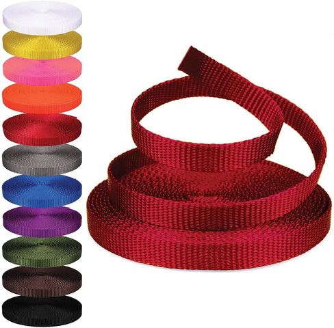 Rope and Cord Nylon Webbing – 1/2 in. Multipurpose Webbing for Cargo Straps, Pulley Lines, and More! – Red, 5 Yards in Saudi Arabia