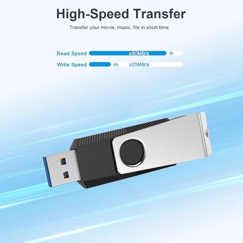 64 GB Flash Drive, Aiibe USB Flash Drive Thumb Drive 64GB Memory Stick Zip Drive Swivel Design Pen Drive Fold Storage Jump Drive 64 G USB 2.0 Black in Kuwait