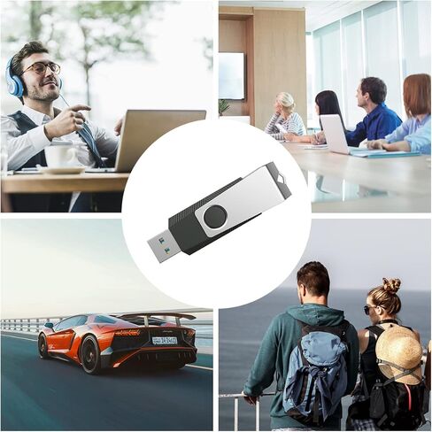 64 GB Flash Drive, Aiibe USB Flash Drive Thumb Drive 64GB Memory Stick Zip Drive Swivel Design Pen Drive Fold Storage Jump Drive 64 G USB 2.0 Black in Kuwait