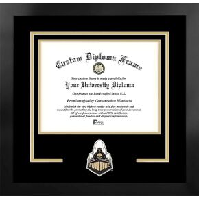 Campus Images NCAA Purdue Boilermakers Unisex Spirit Diploma Manhattan Black Frame with Bonus Lithograph, Black, One Size