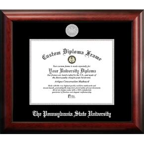 Campus Images NCAA Penn State Nittany Lions Unisex Silver Embossed Diploma Frame Penn State University 11W x 8.5H Silver Embossed Diploma Frame, Brown, One Size
