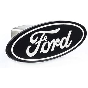 Ford Oval Hitch Cover Plug for Trailer Tow Black Solid Brass Stainless Steel Post (2 Inch)