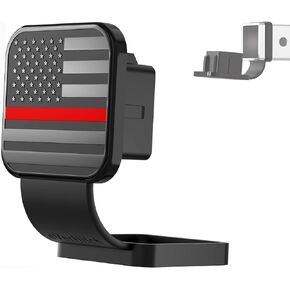 eVerHITCH 2 Inch American Flag Hitch Cover Tube Plug Insert, Car Exterior Accessories, Universal, Receiver Tube Hitch Plug (Black Metal, Fits 2" Receiver)