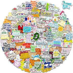 BOILUZIO 110PCS Inspirational Stickers, Upgraded Motivational Stickers for Teachers, Students, Adults, Teens, Kids Waterproof Vinyl Positive Sticker Pack for Water Bottles, Journals, Laptops,