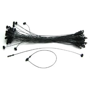 100 Black Tags Plastic Snap Lock Loop Pin Security Ties Fastener Manual No Tag Gun Required