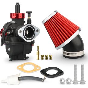 NIBBI PE17 Carburetor with 48mm Air Filters Kit,PE17mm FL Motorcycle Carb Fit for 100cc 110cc Dirt Bike Pit Bike Apollo TaoTao Lifan Kayo Honda SSR Motor