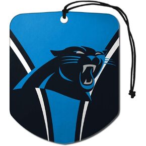 FANMATS 61564 NFL Carolina Panthers Hanging Car Air Freshener, 2 Pack, Black Ice Scent, Odor Eliminator, Shield Design with Team Logo