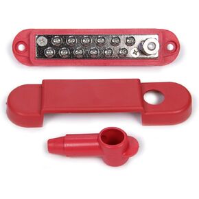 QuickCar Racing Products Terminal Block, 12 Wire, Boot/Cover, Red, Kit