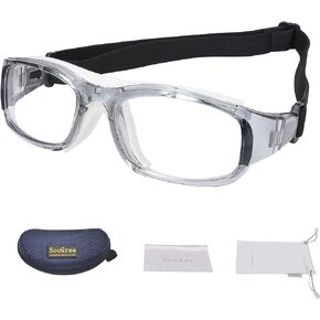 SooGree Sports Glasses for Adults,Anti Fog Shock Absorption with Adjustable Strap,Protective Eyewear Sports Glasse