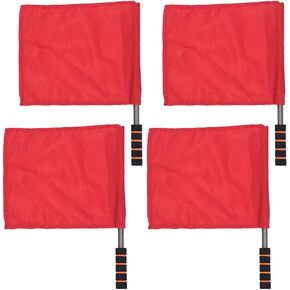 4pcs Sports Linesman Flags Referee Flag Flag Track and Field Events Match Training Flags with Stainless Steel Pole Stick (Red)