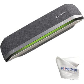 مكبر صوت فرق Poly Sync 40 (Plantronics) - مكبر صوت ذكي للمؤتمرات لبث الصوت والفيديو وبطارية قابلة لإعادة الشحن لمدة 20 ساعة، صوت غني، مثالي لتطبيقات الكمبيوتر - تكبير، لقاء، موسيقى، حزمة قماش GTW