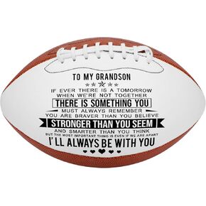 K KENON Engraved Footballs for Son from Mom - Personalized Composite Leather American Football - Anniversary Christmas Graduation Gifts for Son