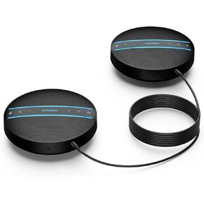 Bluetooth Conference Speakerphone SP300KIT 2pk Bundle, up to 16 Attendees, 18H Call Time, 360°Voice Pick-up 2x6 AI Echo & Noise Canceling Microphones, Daisy Chain